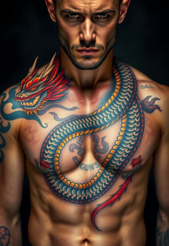 20 Stunning Chest Tattoos for Men That Will Turn Heads (You Won't Believe #15!) - 5. Mythical Creatures