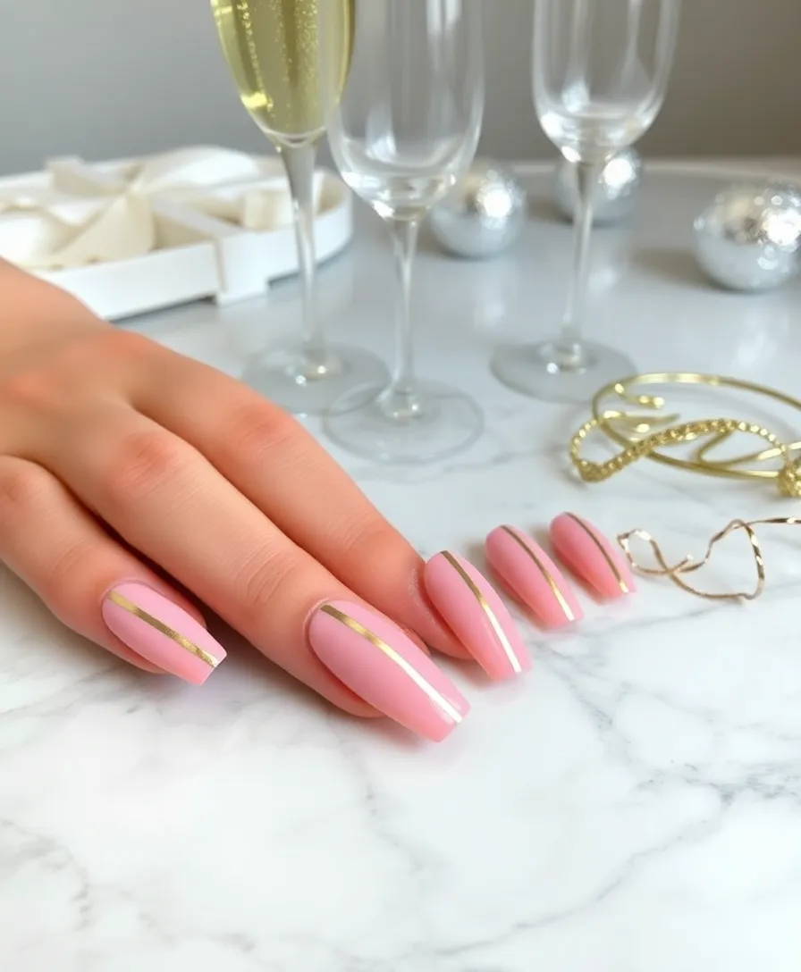 DIY New Year’s Nails: Simple Designs for Stunning Results - 2. Classic Metallic Stripes