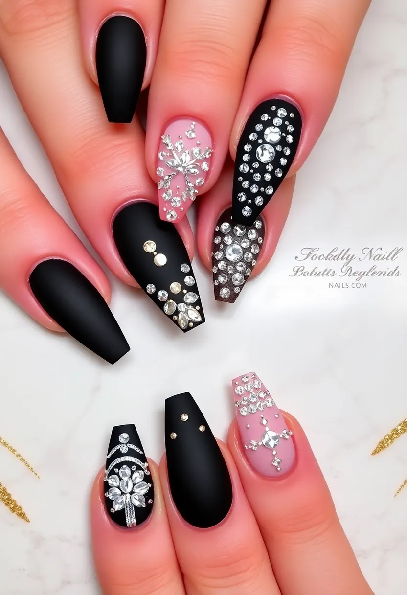 Spellbinding Arcane Nails: Transform Your Manicure Game - 2. Mystic Crystals: Nail Art with a Touch of Glam