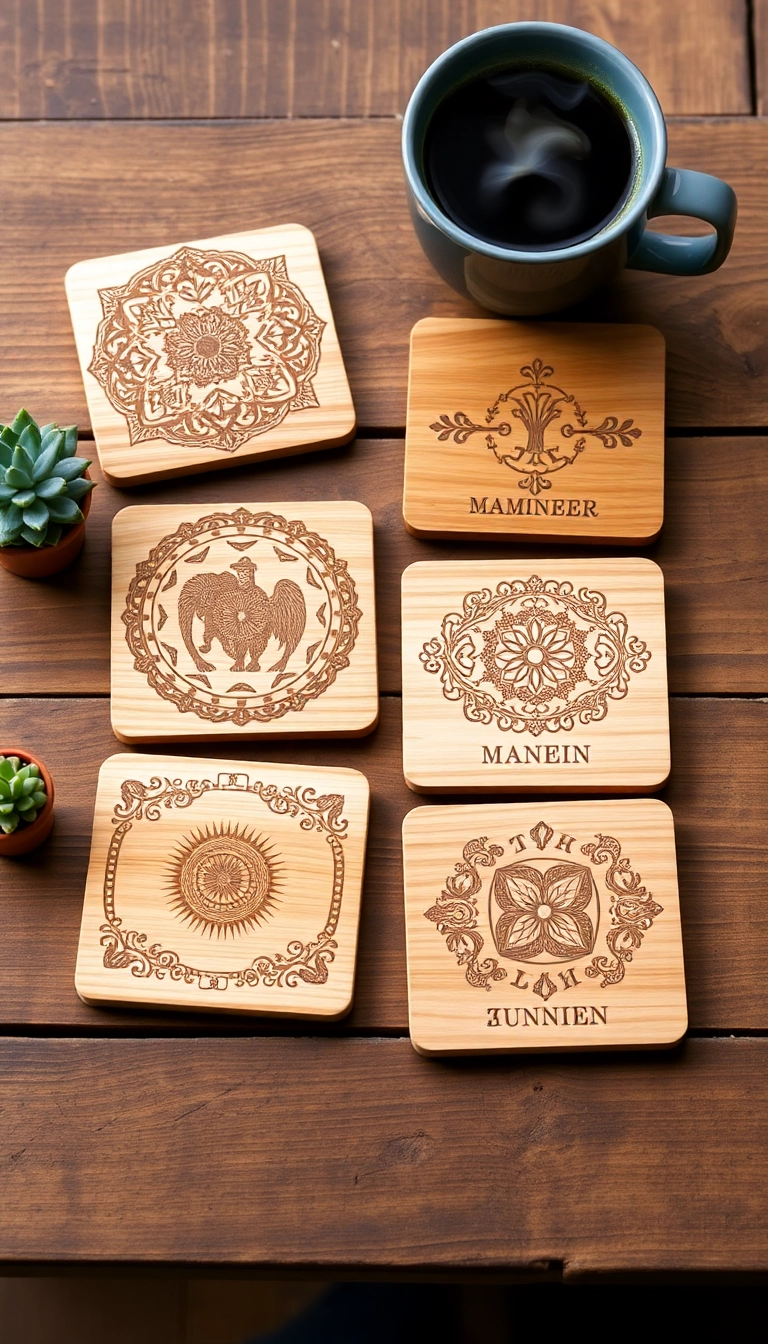 Custom Engraved Wooden Coasters