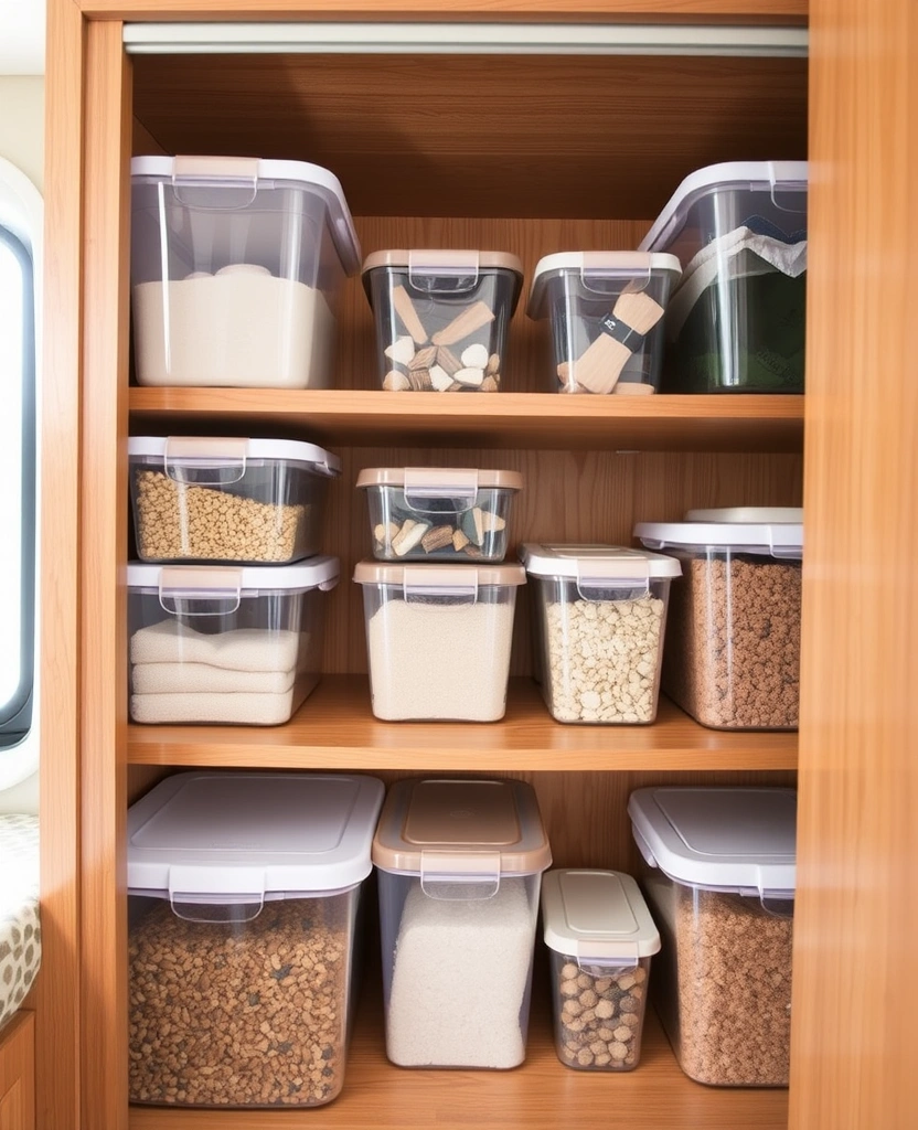 12 Travel Organization Tips That Make RV Living Feel Like a Breeze! - 4. Use Clear Storage Bins