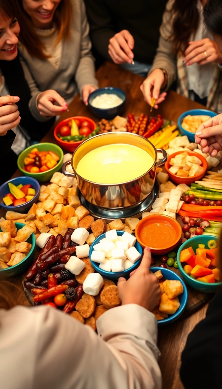 20 Christmas Charcuterie Board Ideas That Will WOW Your Guests! - 14. Fondue Charcuterie Board