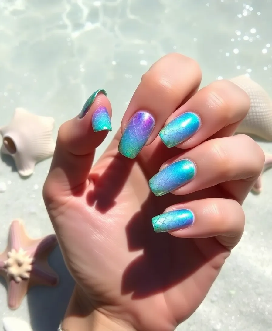 21 Gorgeous Summer Holiday Nail Ideas to Make Your Friends Jealous! - 10. Mermaid Dreams