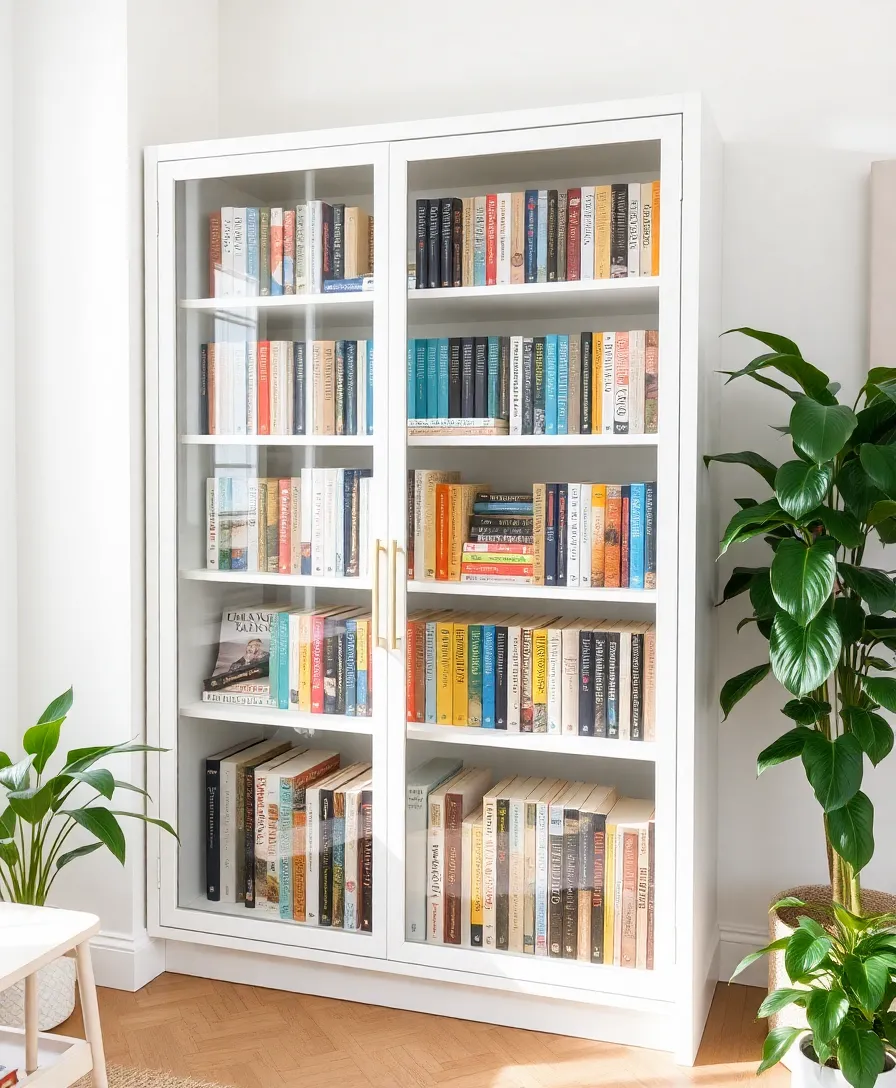 13 Book Storage Aesthetics That Make Minimalism Look Stunning (You’ll Love #5!) - 13. Transparent Storage: A Clear Choice