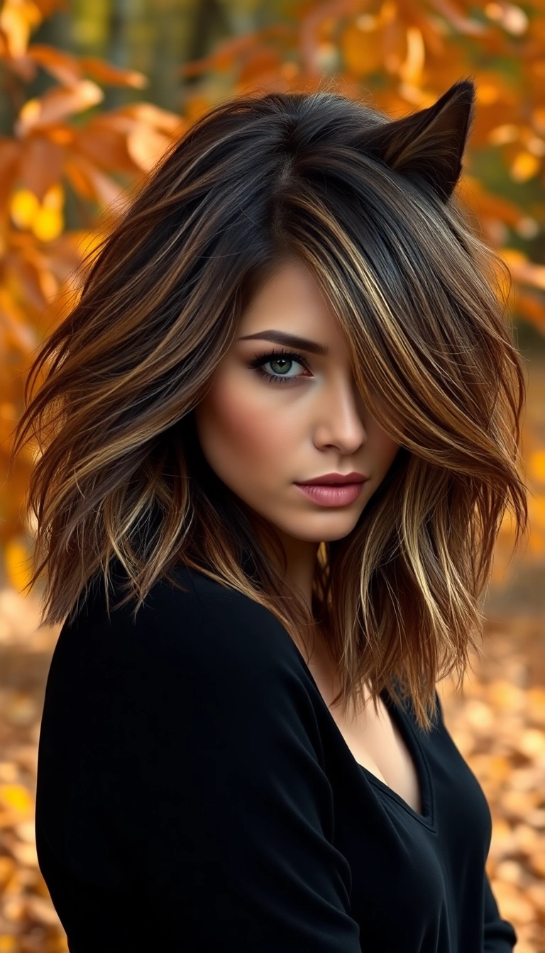 23 Wolf Cut Hair Ideas That Will Transform Your Look Instantly! - 5. Layered Wolf Cut with Highlights