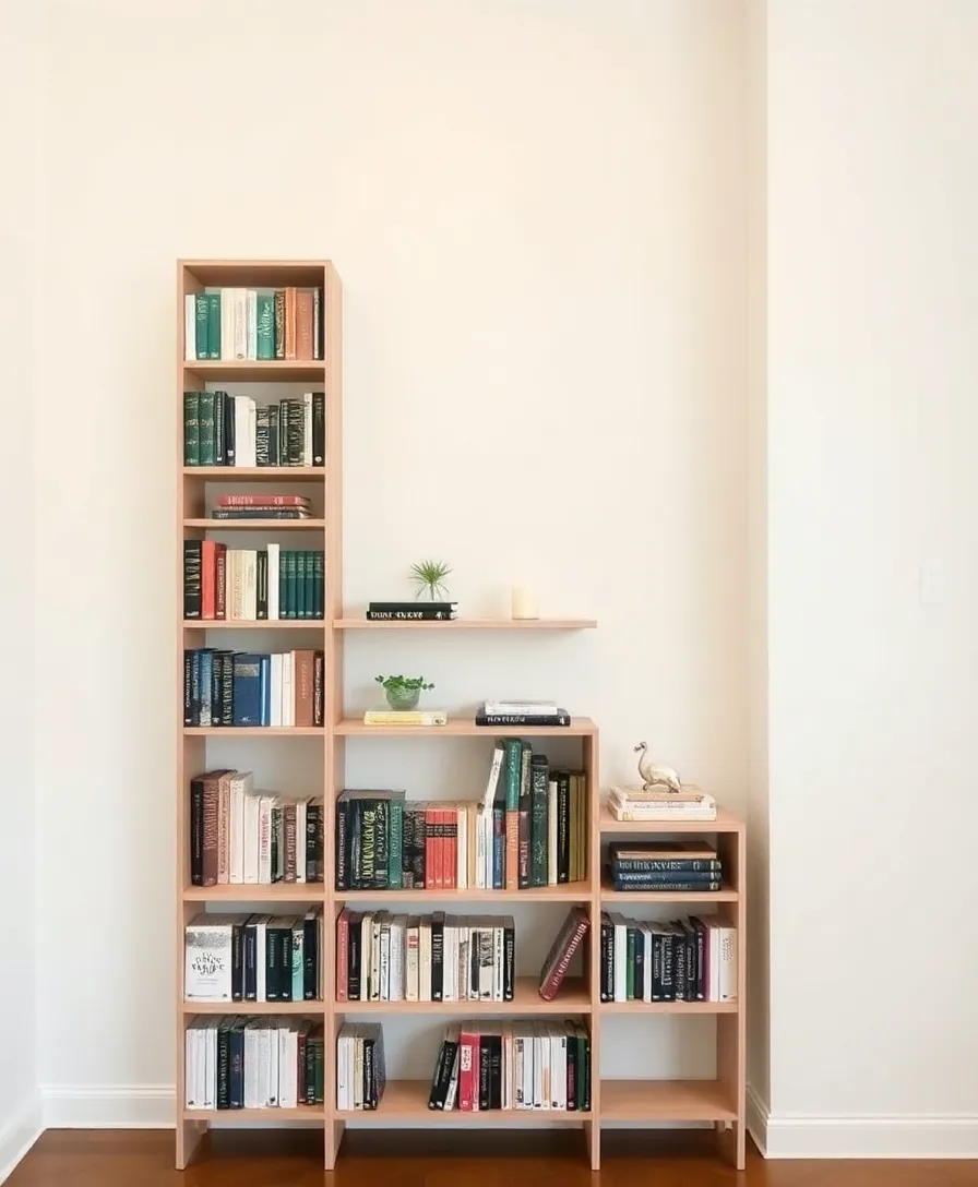 4 Minimalist Bookshelf Organization Tips for a Clutter-Free Home! - 2. Use Vertical Space Wisely