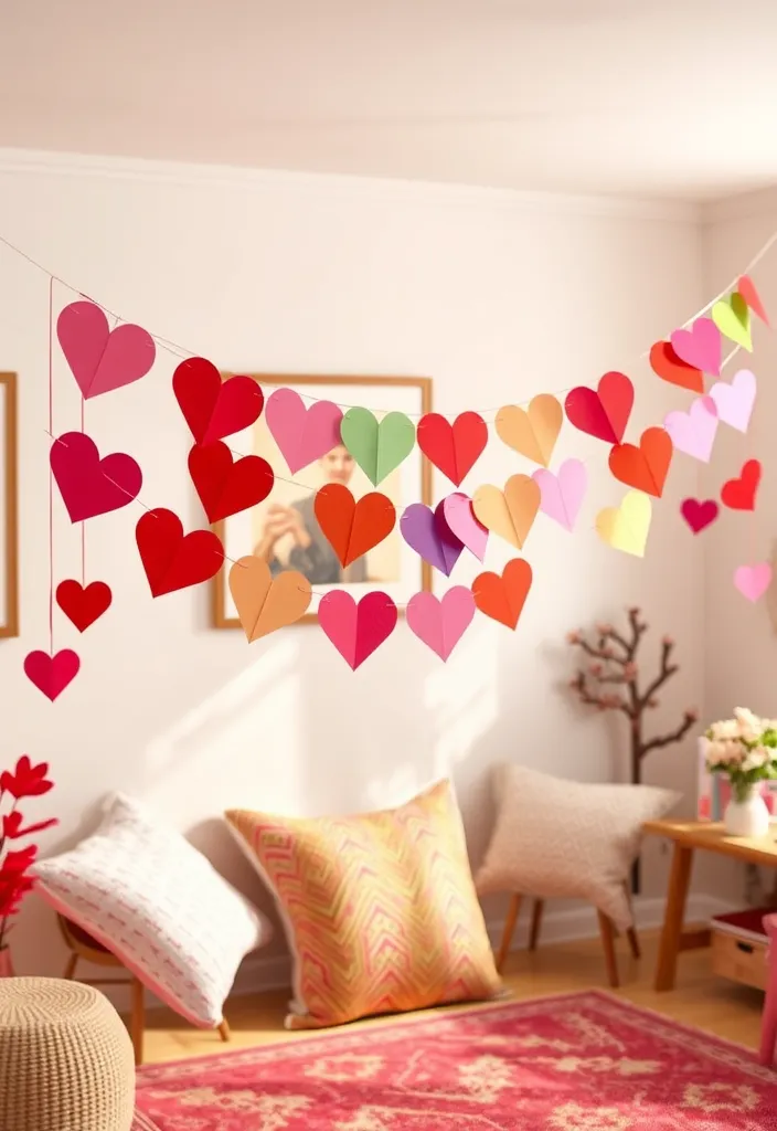 18 Romantic Valentine's Decor Ideas That'll Transform Your Home (Wait Until You See #14!) - 13. DIY Heart Banners