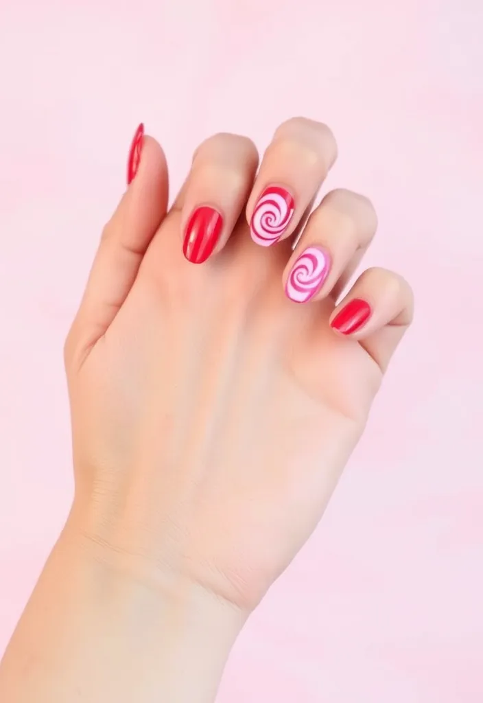 18 DIY Valentine's Nails You Can Create at Home (Even Beginners Will Love #9!) - 9. Sweetheart Swirls (Even Beginners Will Love!)