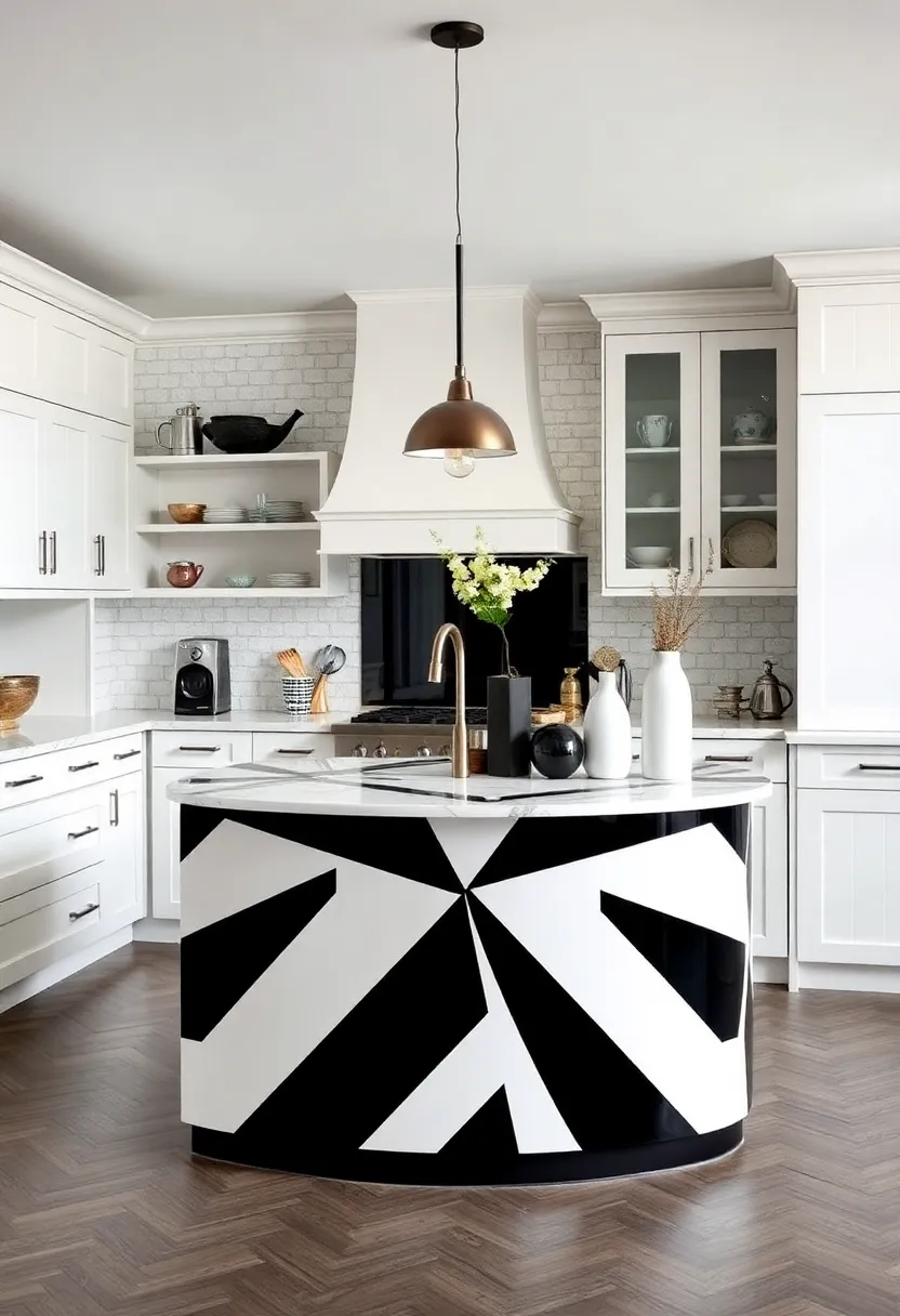 20 Colorful Kitchen Island Ideas That Will Brighten Your Home (Wait Till You See #7!) - 18. Dynamic Duo: Black and White