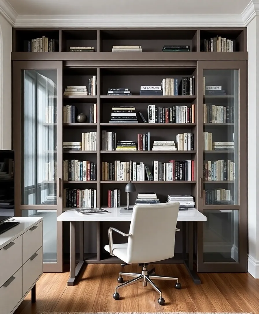 10 Creative DIY Bookshelf Designs That Will Wow Your Guests! - 6. Bookcase with Sliding Doors