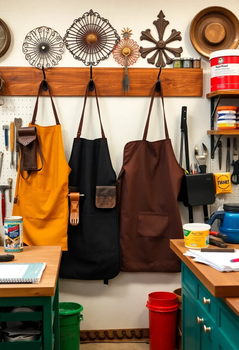 18 Fabulous Workshop Decor Ideas for a Stylish and Functional Space This Year! - 9. Stylish Aprons and Gear