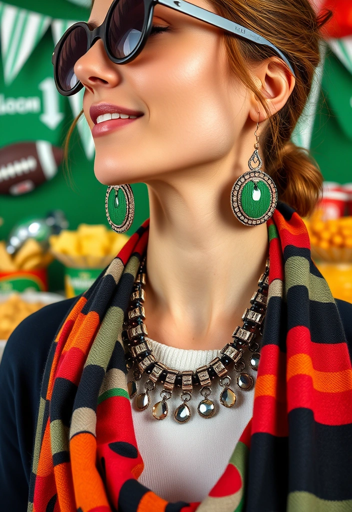 10 Show-Stopping Super Bowl Outfits for Women That'll Steal the Show! - 10. Bold Accessories