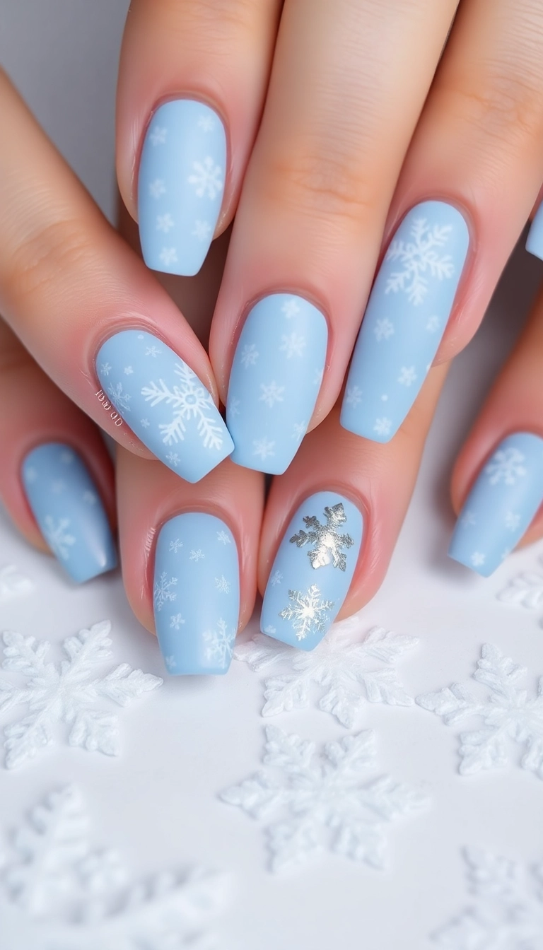 25 Stunning Christmas Nail Designs That Will Make You the Star of the Holiday Party! - 2. Frosty Winter Wonderland