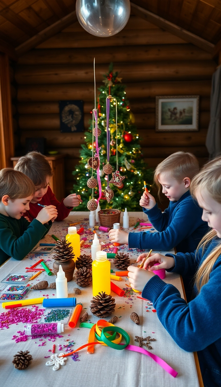 10 Unforgettable Christmas Experiences in Cozy Cabins in the Woods (Perfect for Family Trips!) - 9. Crafting Homemade Ornaments