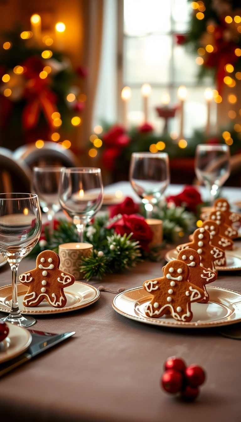 21 Creative DIY Christmas Place Setting Ideas That Will Wow Your Guests! - 11. Gingerbread Place Holders