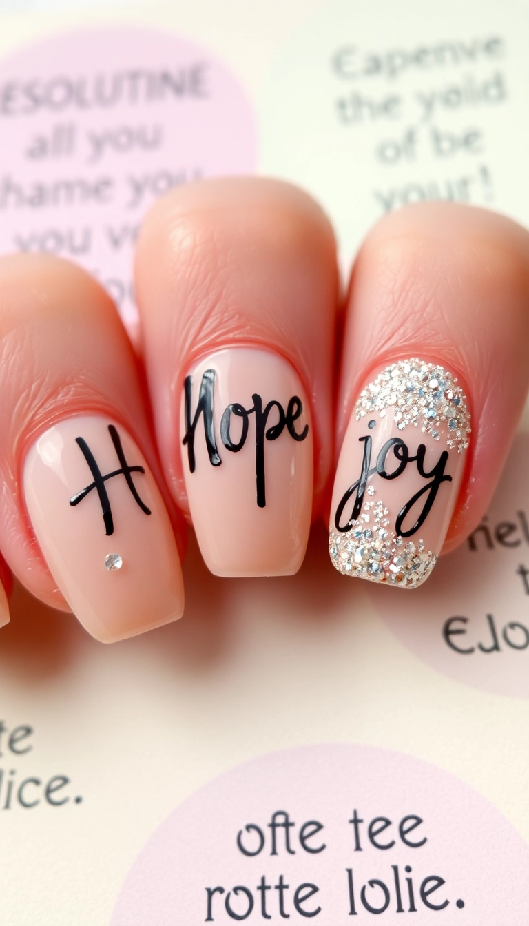 20 Fun New Year Themed Nails Designs That Will Kickstart Your Celebration! - 6. New Year’s Resolutions