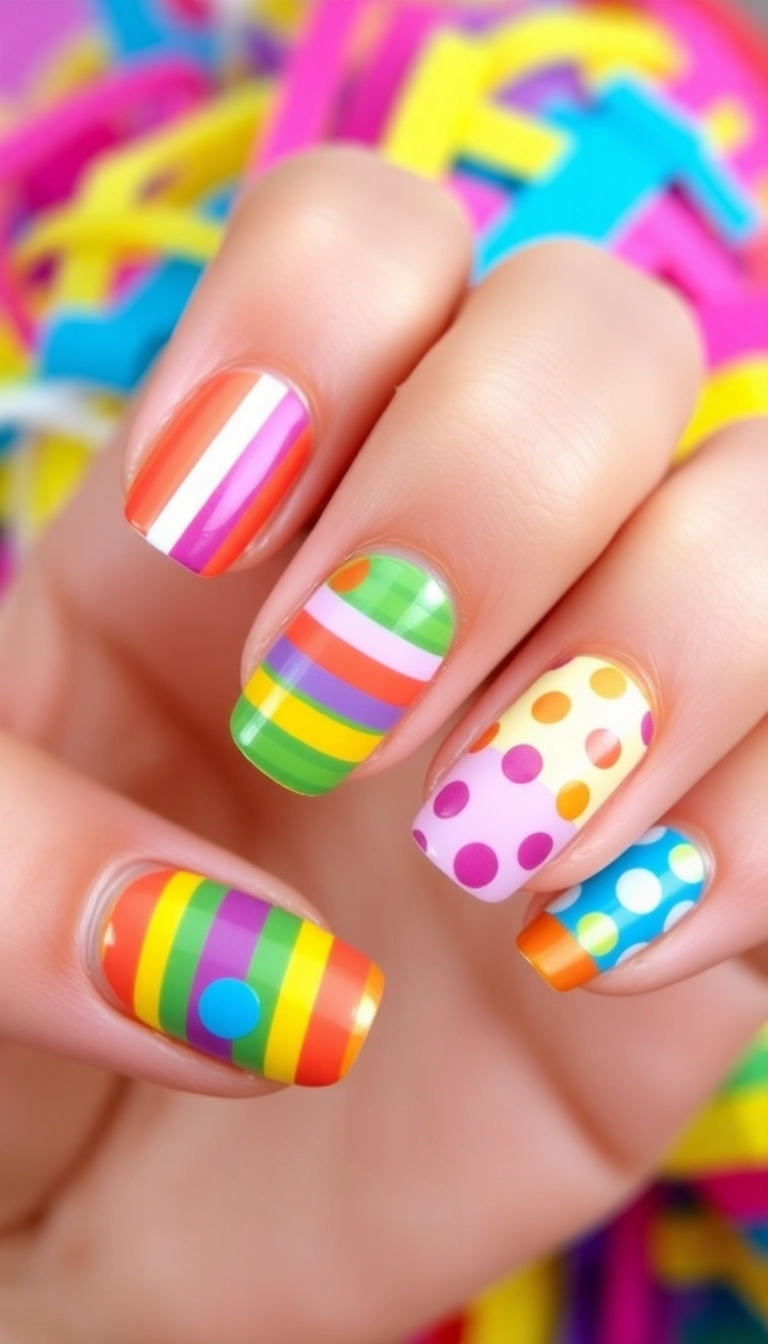 25 Mexican Style Nail Designs That Will Make You the Star of Every Fiesta! - 7. Piñata Party