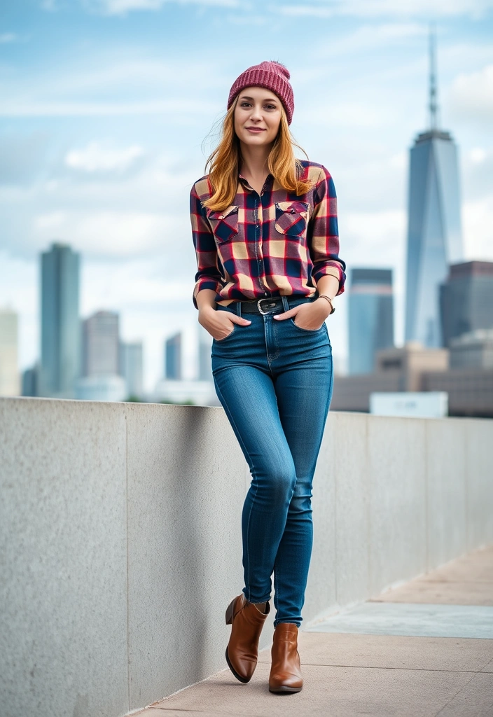 15 Casual Outfit Ideas That Will Make You the Queen of Comfort (You Won't Believe #8!) - 7. Flannel Shirt and High-Waisted Jeans