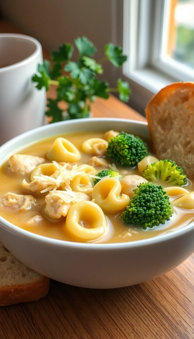 22 Chicken Tortellini Soup Ideas for a Cozy Night In (You Won't Want to Miss #10!) - 19. Chicken Tortellini Soup with Broccoli