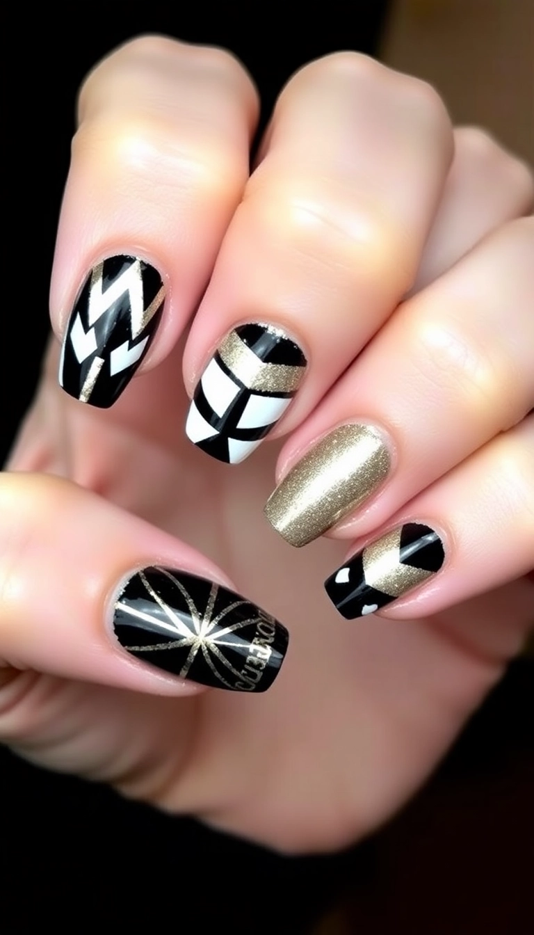 25 Stunning Acrylic Nails for Winter That Will Make You the Trendsetter! - 14. Geometric Patterns