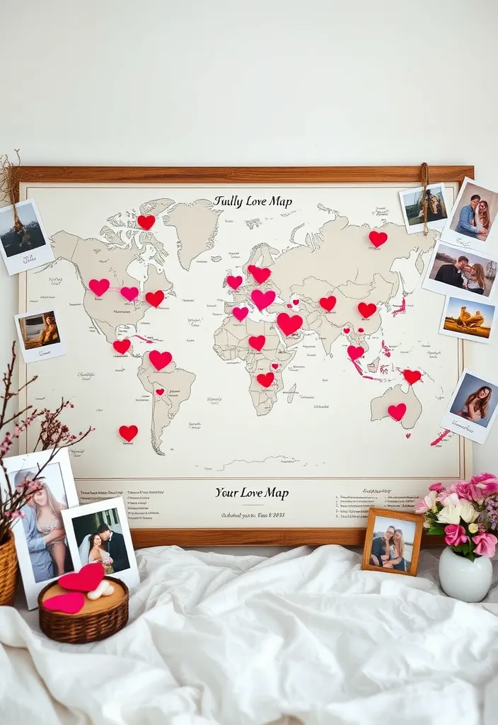 20 DIY Valentine's Day Projects That'll Impress Your Loved One (You’ll Want to Try #5!) - 19. DIY Love Map