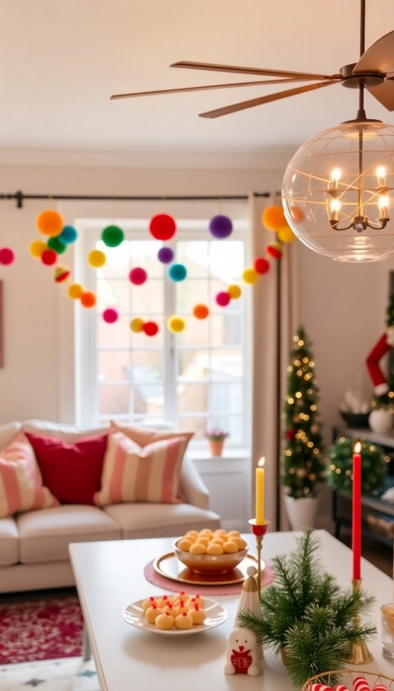 21 DIY Christmas Garland Ideas That Will Transform Your Home This Holiday Season! - 2. DIY Felt Pom-Pom Garland