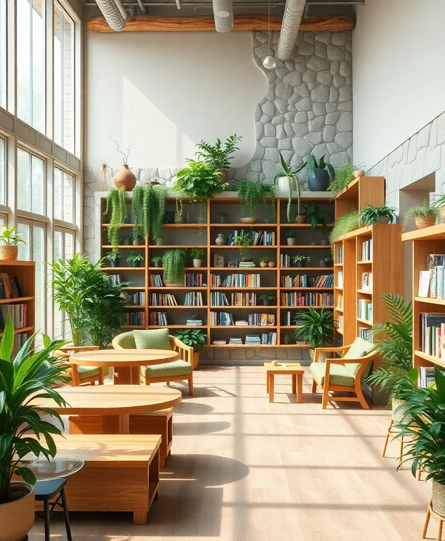 18 Cozy Bookstore Designs That Will Inspire Your Home Decor (Wait Until You See #9!) - 6. Nature-Inspired Retreat