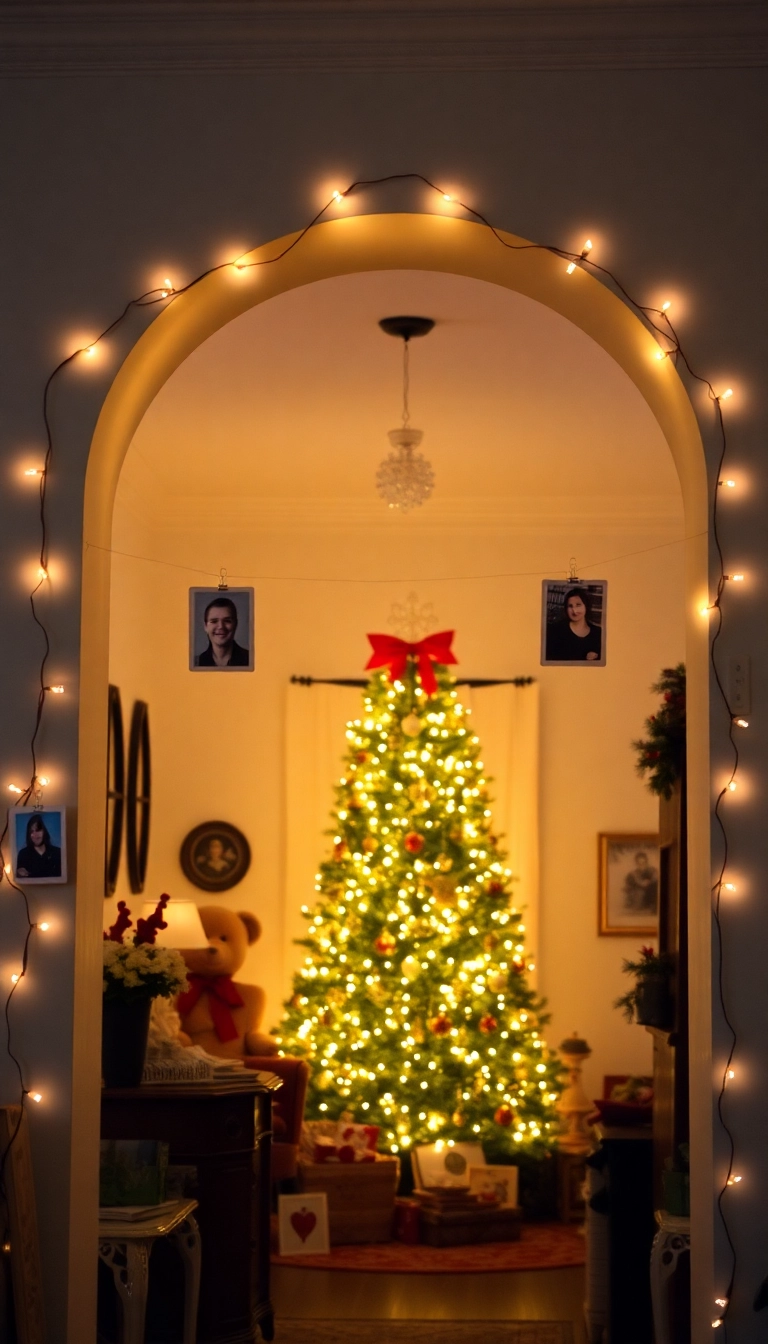 21 Stunning Christmas Archway Decor Ideas to Transform Your Indoor Space (You Won't Believe #14!) - 15. Holiday Photo Display