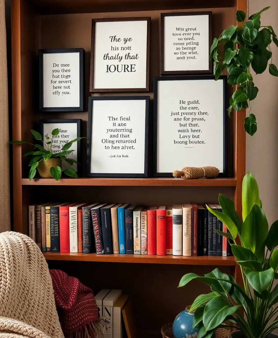 15 Stunning Bookshelves That Will Transform Your Cozy Living Space (You Won't Believe #7!) - 14. Inspirational Quote Shelves