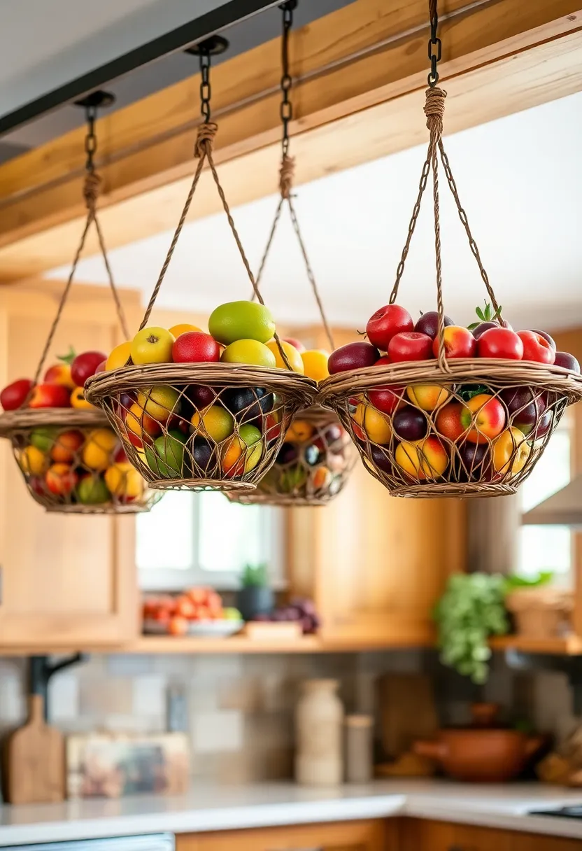 20 Kitchen Organization Hacks That'll Transform Your Space Instantly (You Won't Believe #15!) - 15. Hanging Fruit Baskets