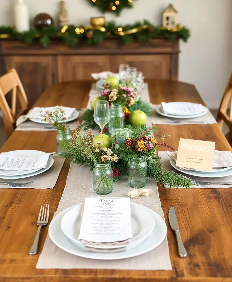 16 Gorgeous Christmas Table Decor Ideas That Will Dazzle Your Guests. - 15. Cozy Farmhouse Feel