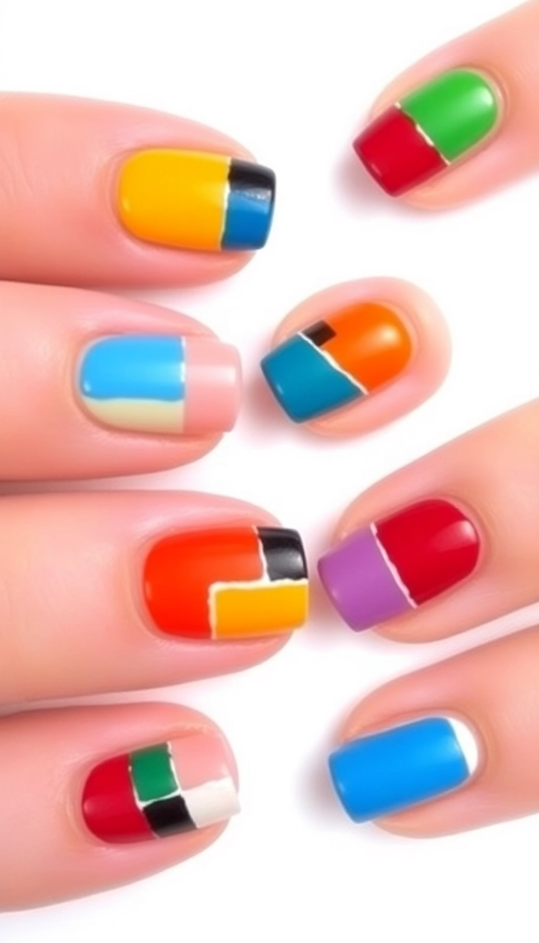 24 Punchy Nail Designs That'll Make You Want to DIY Right Now! - 5. Abstract Color Blocks