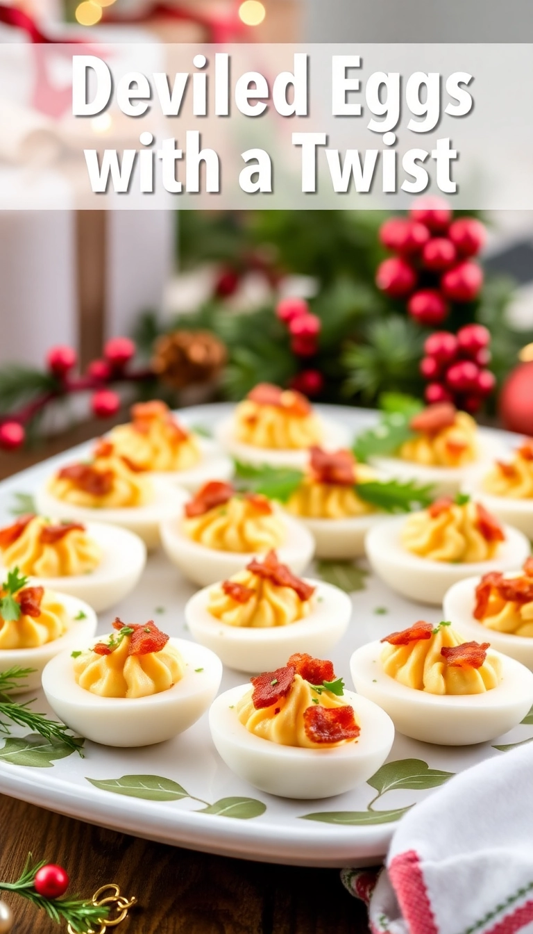 22 Festive Appetizers to Make Your Christmas Party Unforgettable (Don't Miss #7!) - 13. Deviled Eggs with a Twist