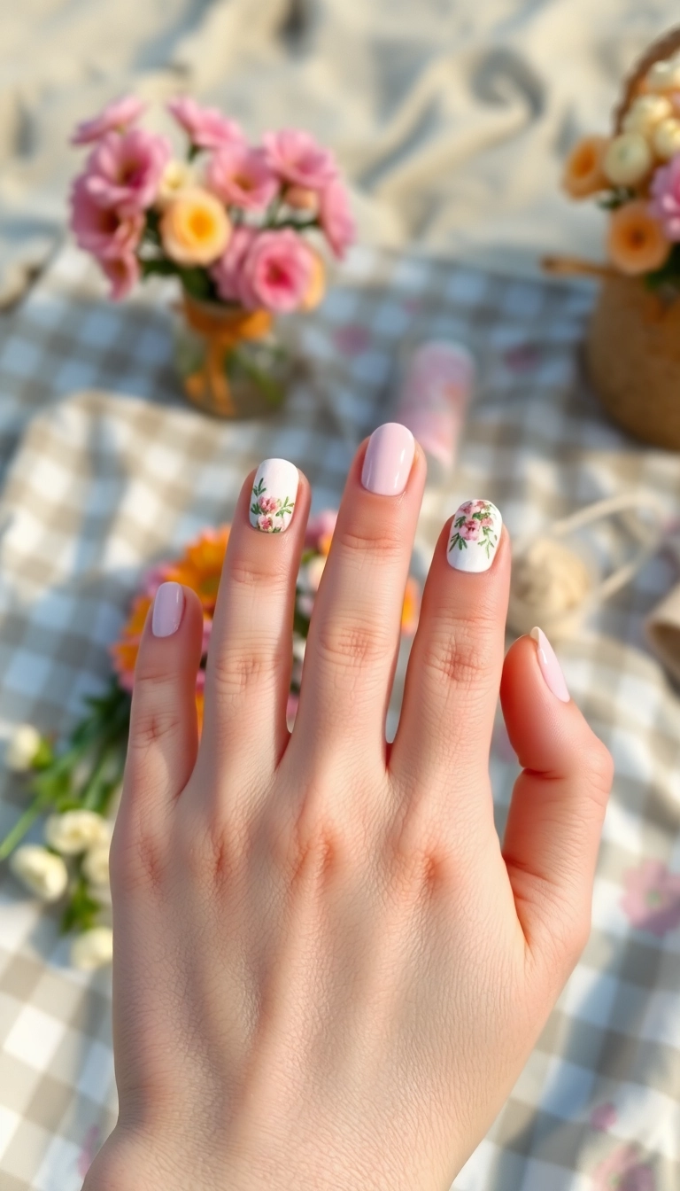 27 Beach Nails Designs That Will Make You Dream of Sunshine (You Won't Believe #15!) - 19. Vintage Floral