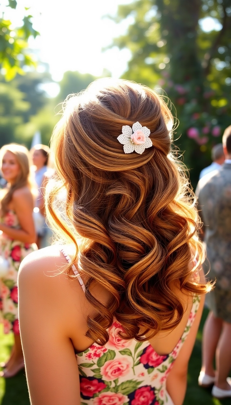 Unveil 25 Gorgeous French Curls Hairstyles for Instant Glam (You Won't Believe #12!) - 3. Half-Up French Curls