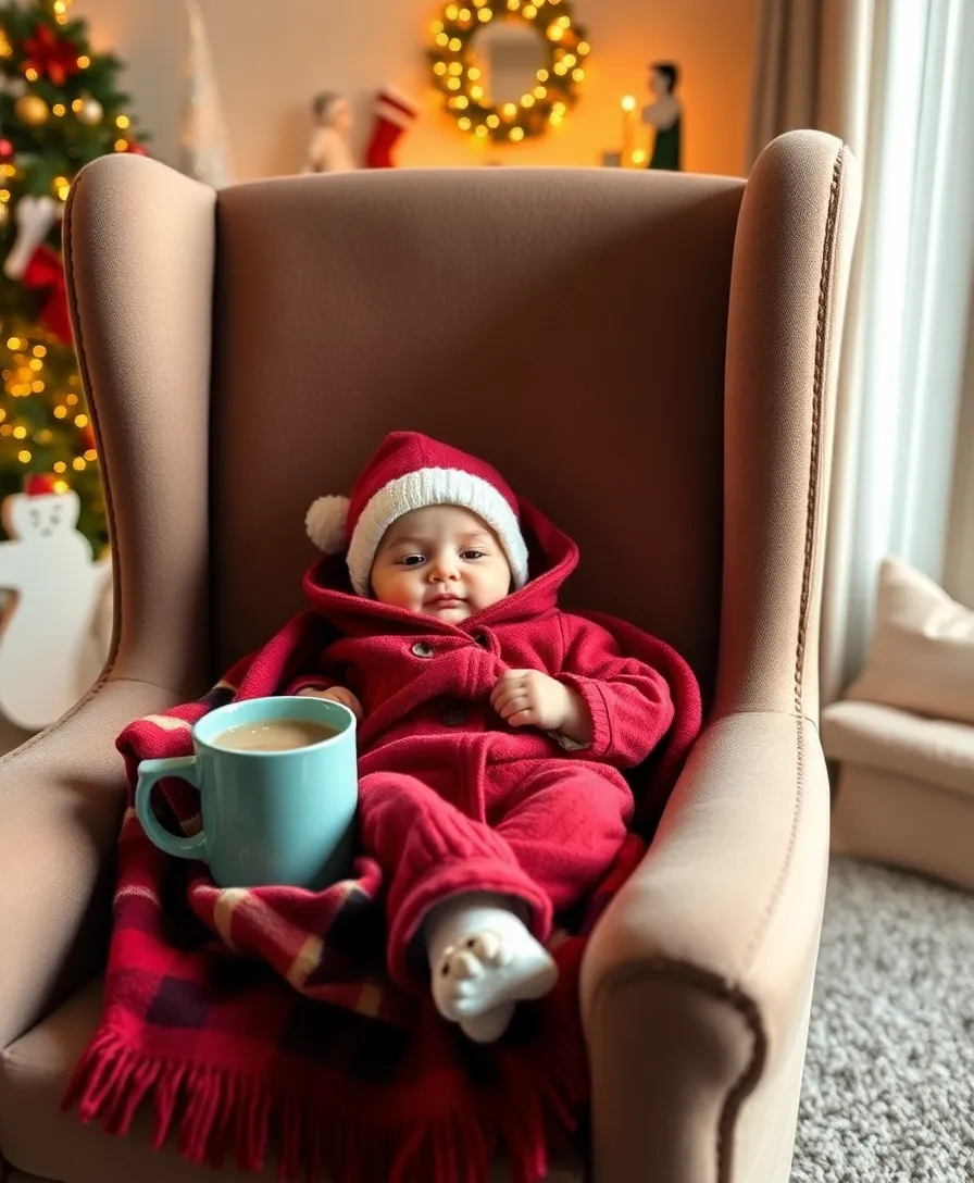 25 Adorable Baby Christmas Outfits That Will Melt Your Heart (Wait Until You See #17!) - 21. Cozy Holiday Blanket Outfit