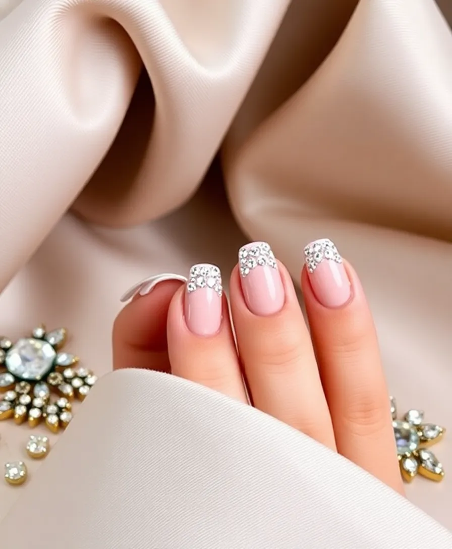 DIY New Year’s Nails: Simple Designs for Stunning Results - 13. Crystalized Tips