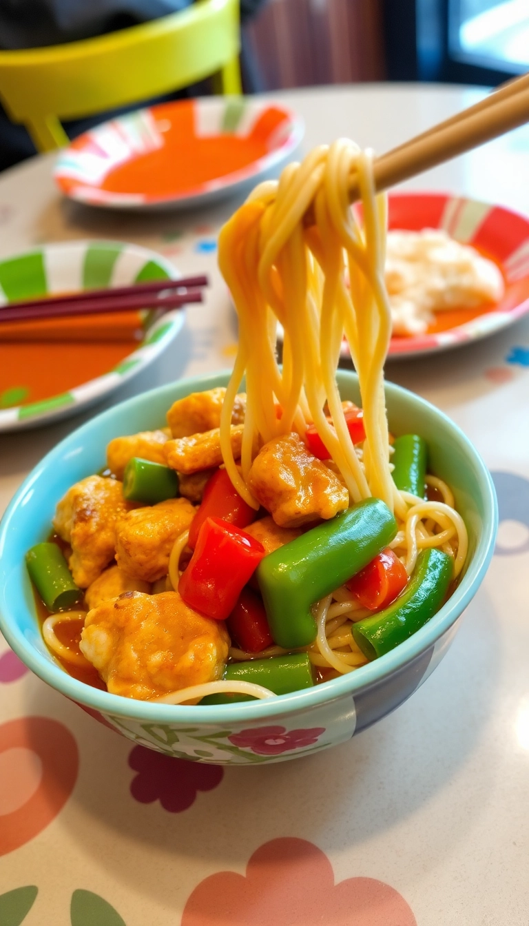 23 Crockpot Chicken and Noodles Ideas That Will Make You Ditch Takeout Tonight! - 15. Sweet and Sour Chicken and Noodles