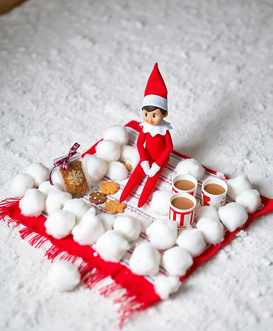 How to Start Easy Elf on the Shelf Ideas for a Magical Christmas Wallpaper! - 11. Elf's Snowy Picnic