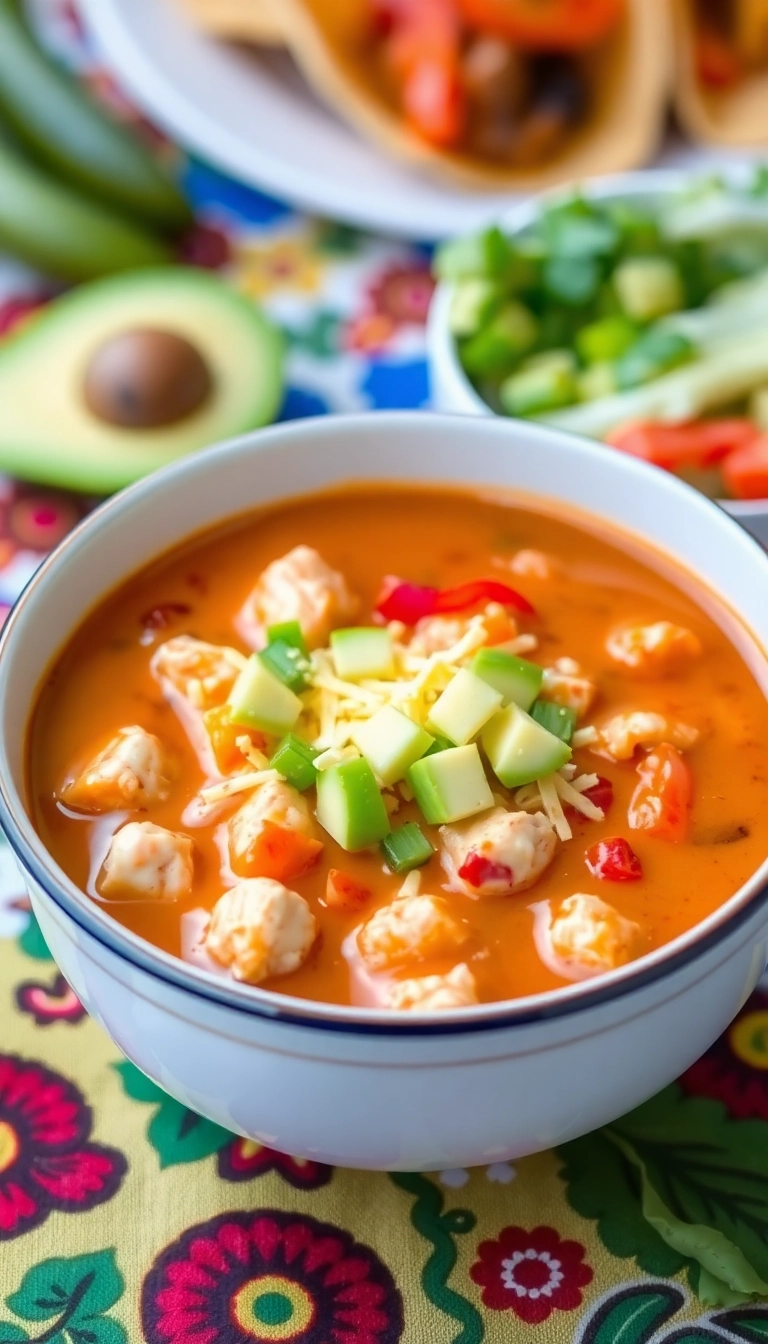 19 Creamy Chicken Soup Ideas That'll Make You Feel Cozy Inside! - 16. Creamy Chicken Fajita Soup