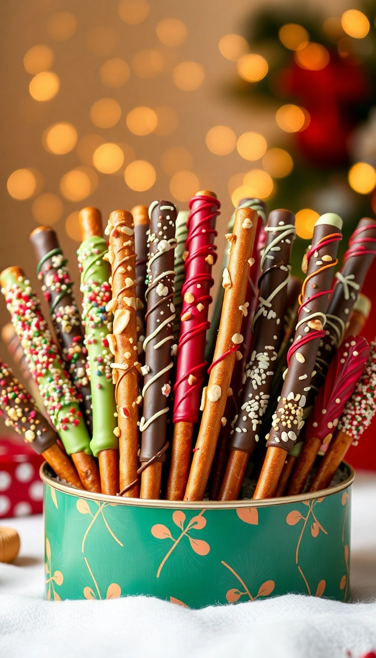 24 Irresistible Christmas Food Ideas for Your Next Holiday Gathering (Wait Until You See #5!) - 8. Chocolate-Dipped Pretzels