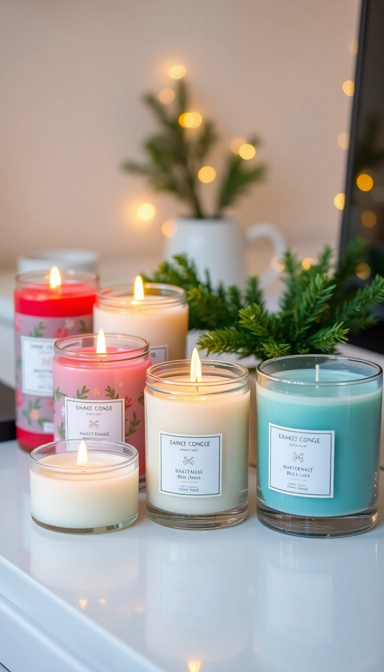 21 Christmas Desk Decorations That'll Transform Your Workspace into a Winter Wonderland! - Festive Scented Candles