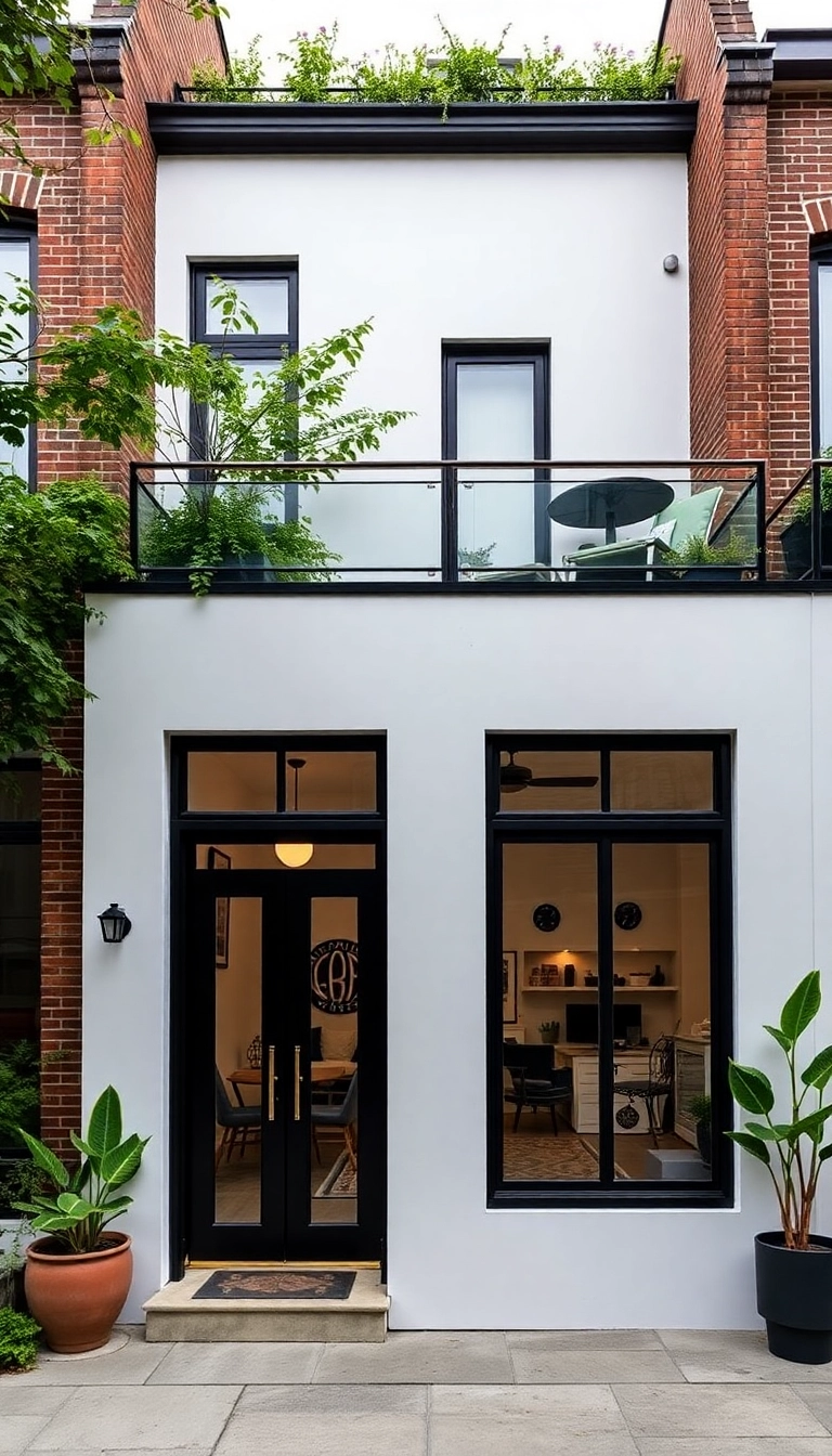 21 Stunning White Exterior Houses with Black Trim That Will Leave You Breathless! - Chic Townhouse