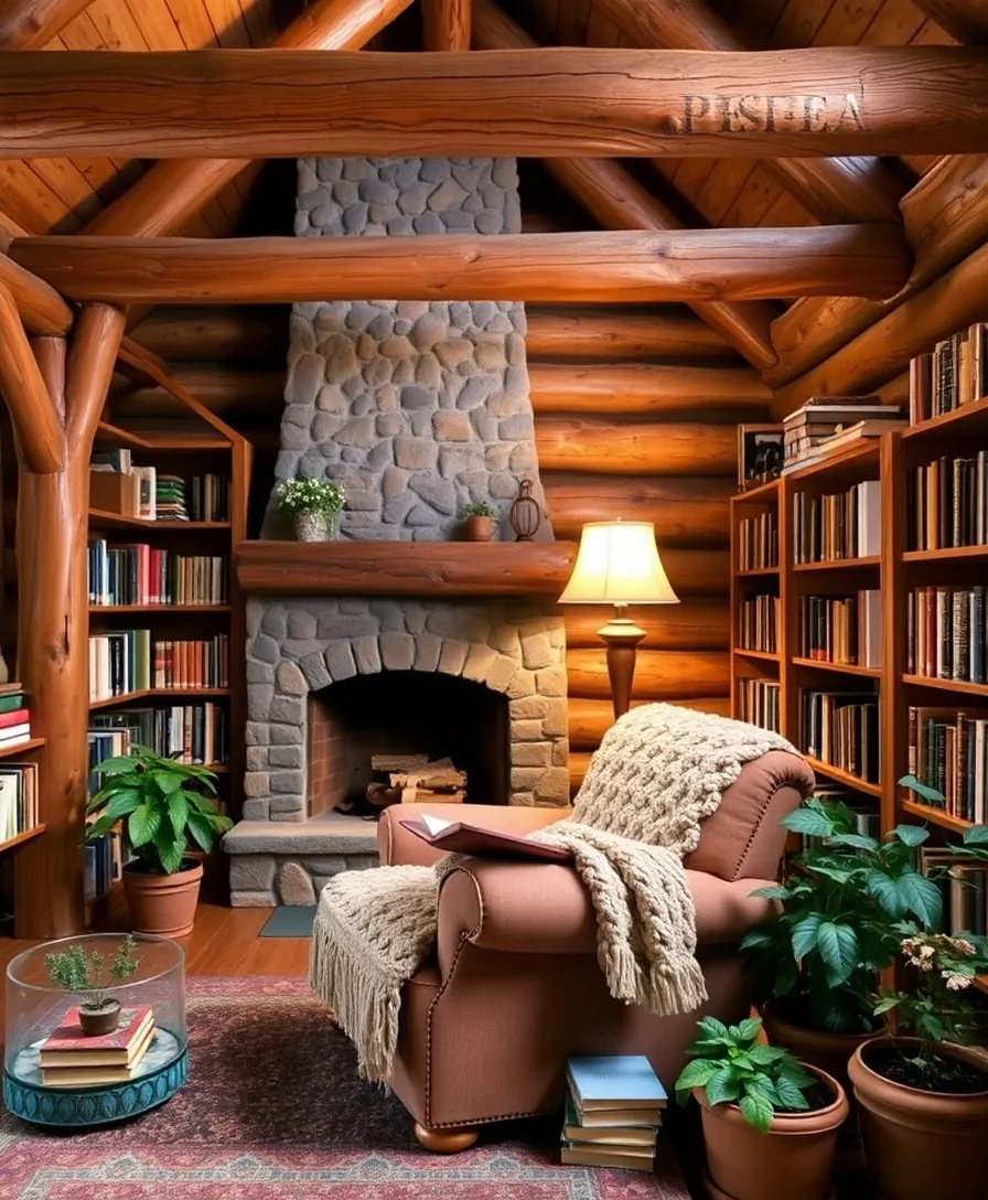 13 Wood Cabin Reading Nooks That Will Make You Want to Curl Up with a Book! - 1. The Rustic Retreat