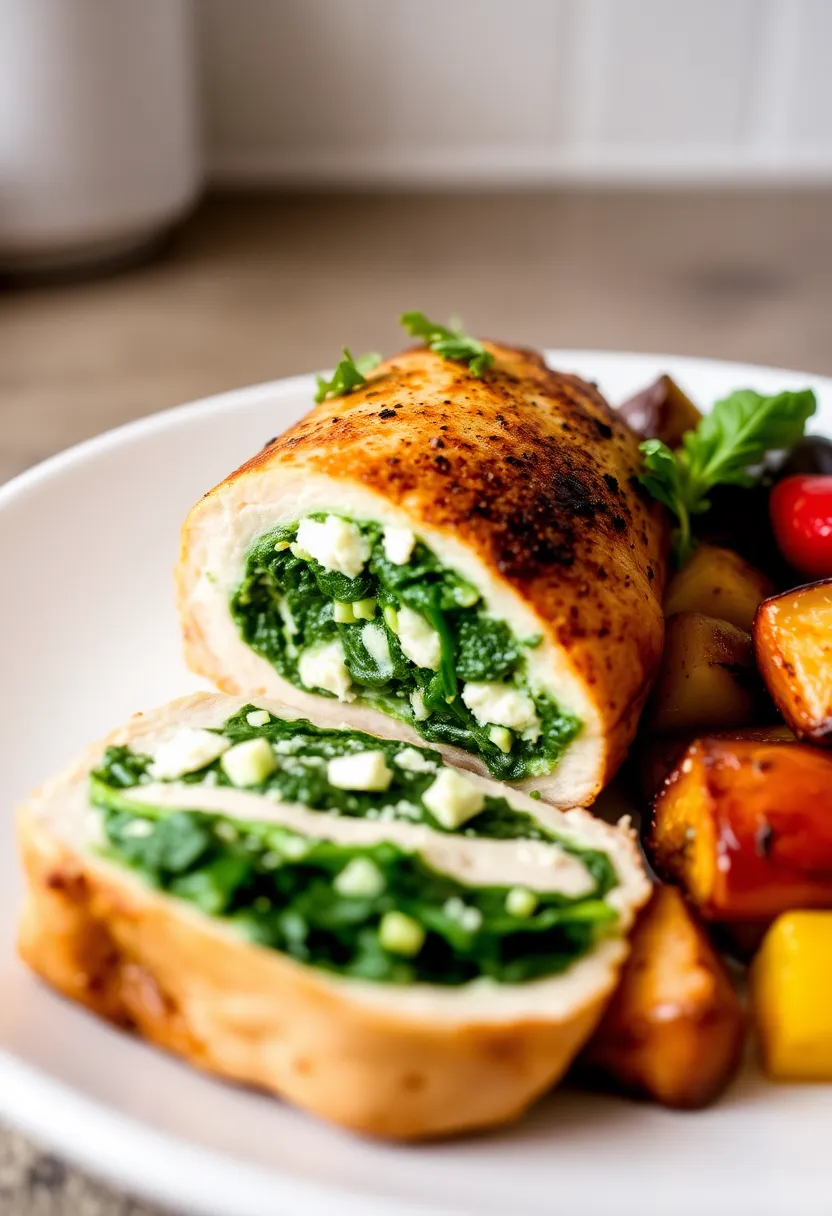 15 Quick & Easy Healthy Lunch Recipes That Will Make You Feel Amazing! - 4. Spinach and Feta Stuffed Chicken Breast