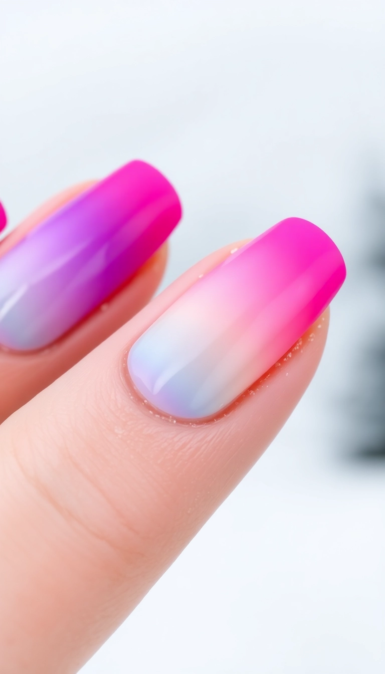 25 Stunning Acrylic Nails for Winter That Will Make You the Trendsetter! - 13. Colorful Winter Gradients