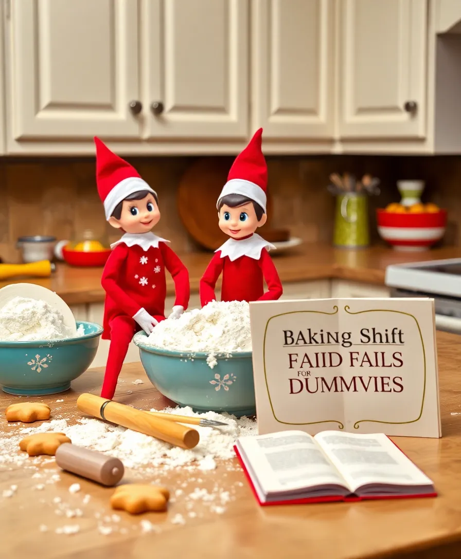 10 Outrageously Funny Elf on the Shelf Ideas for Adults This Holiday Season! - 3. Elf in the Kitchen: Holiday Baking Gone Wrong