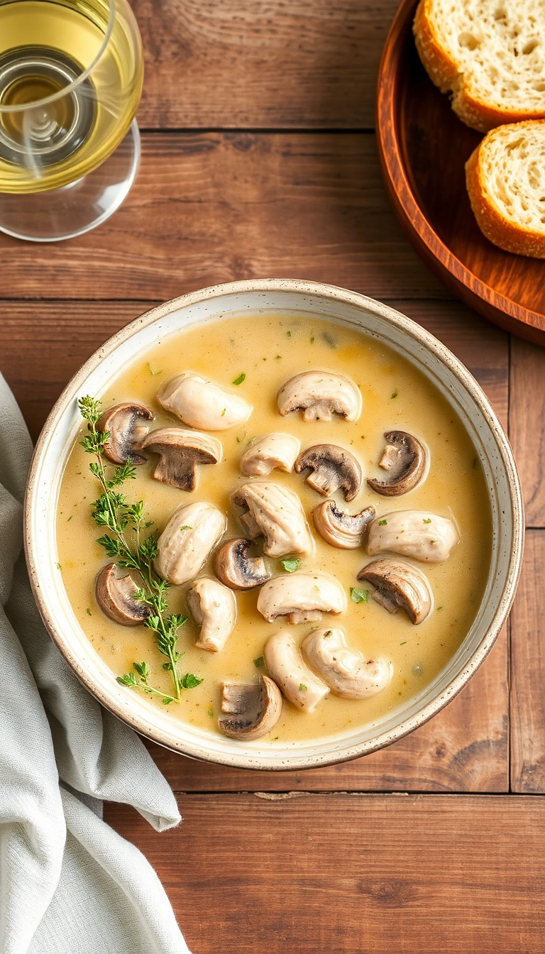 19 Creamy Chicken Soup Ideas That'll Make You Feel Cozy Inside! - 5. Creamy Mushroom Chicken Soup