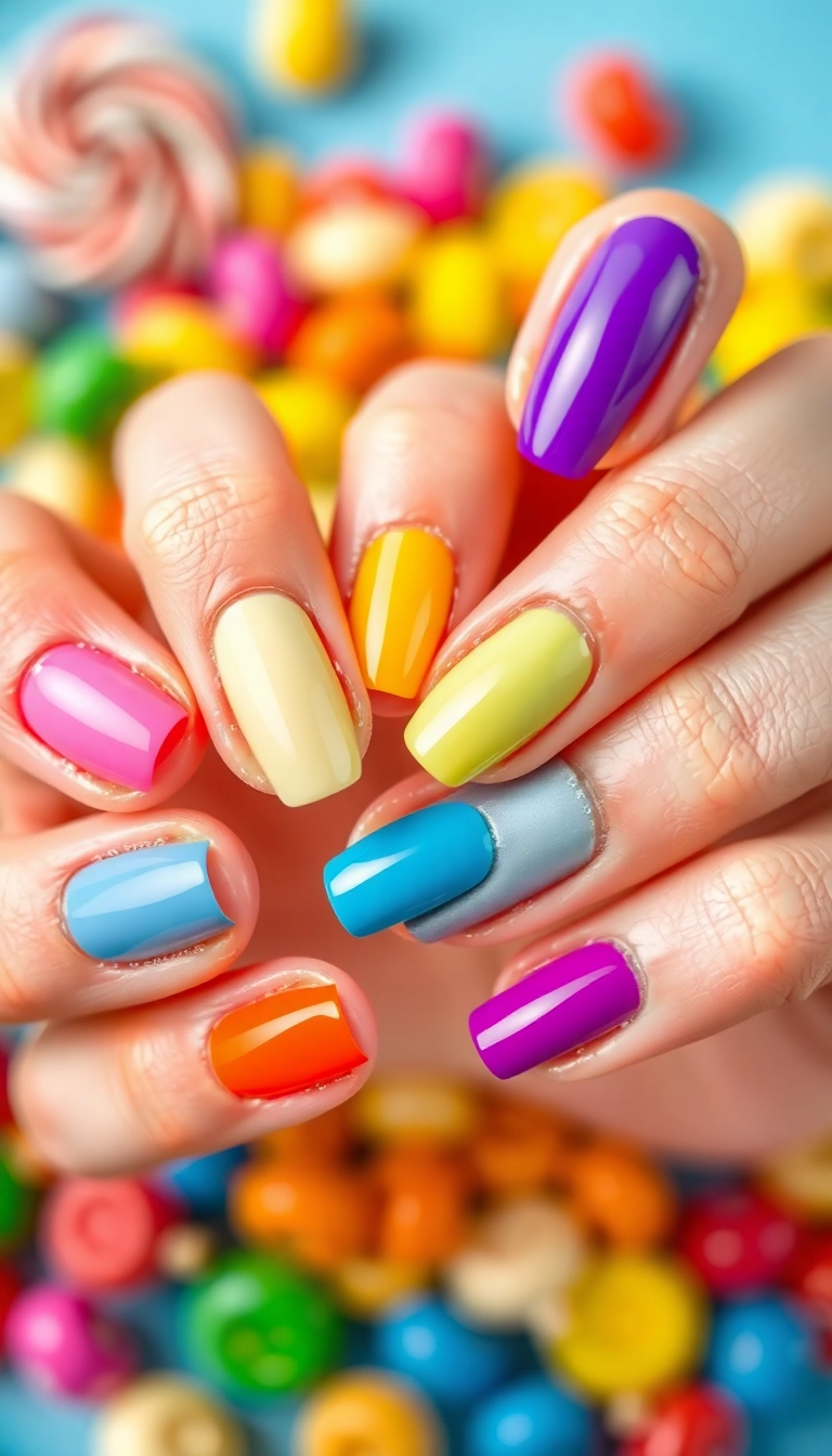 25 Best Ever Spring Nail Ideas That Will Make Your Friends Jealous! - 9. Rainbow Dreams