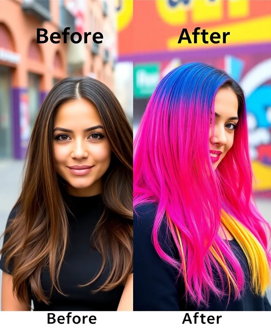 10 Stunning Hair Extensions Before and After Photos That’ll Leave You Speechless! - 3. Color Splash: A Bold New Hue